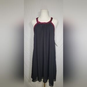 NWT BADGLEY MISCHKA Trapeze Dress with Beaded Trim, Size 10